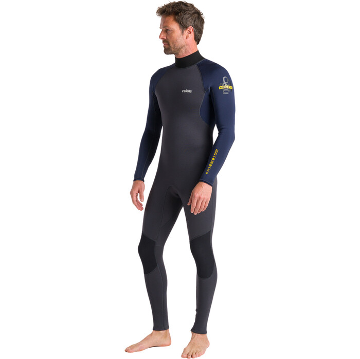 2024 C-Skins Mens NuWave Element 3/2mm Back Zip Wetsuit C-NEL32STM - Anthracite / Slate / Saffron